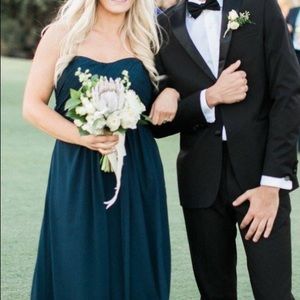 Stunning Navy Blue Strapless Bridesmaid Dress